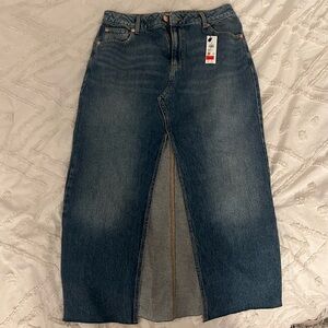 Jean maxi skirt with slit